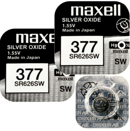 377 2-Pack SR626SW Klockbatterier silveroxid 1.55V - Maxell