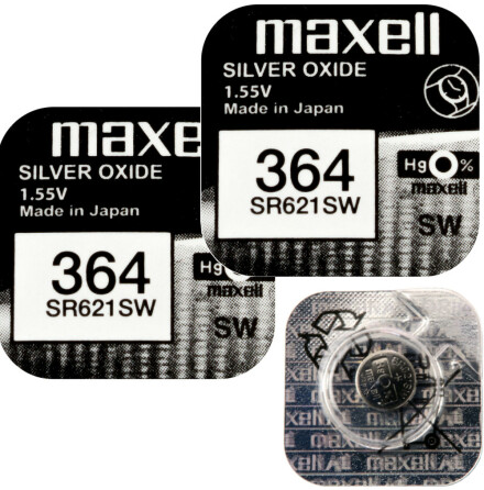 364 2-Pack SR621SW Klockbatterier silveroxid 1.55V - Maxell