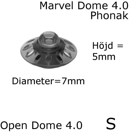  Open Dome 4.0 S 10-Pack Marvel SDS 4.0 - Phonak 054-0785