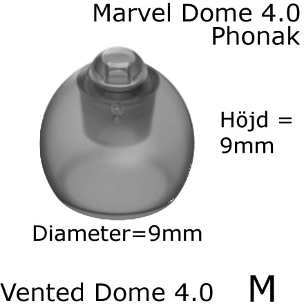  Vented Dome 4.0 M 10-Pack Marvel SDS 4.0 - Phonak 054-0810