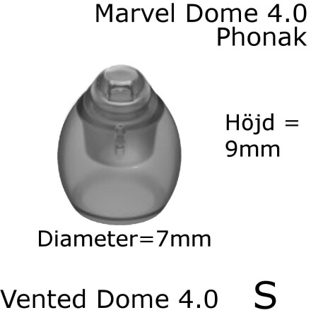  Vented Dome 4.0 S 10-Pack Marvel SDS 4.0 - Phonak 054-0809