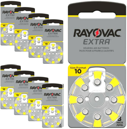 10 64-Pack RAYOVAC EXTRA Nr 10 - Hrapparatsbatterier